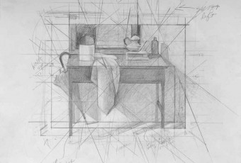 Composition study, geometry in art, still life